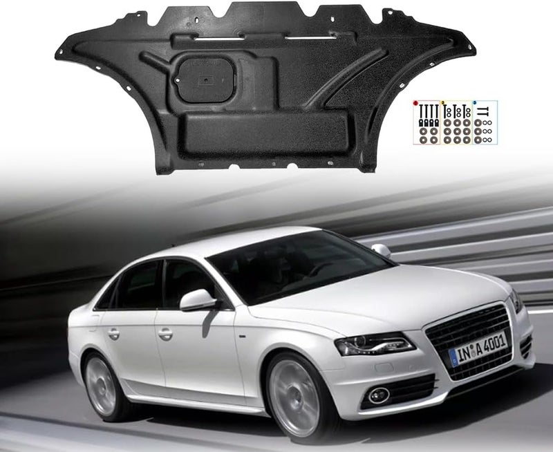 Gorzizen Engine Splash Shield Fit for Audi A4 2009 2010 2012 2013 2014 2015 2016 Engine Case Guard for Audi S4 RS4 2010-2016 Under Cover Compatible with Audi A5 S5 2008-2017 Front Engine Guard Mud Flaps - Image 2